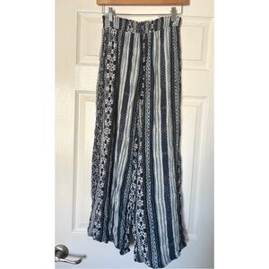 Mudd Women’s Flowy Boho Beach Pants Sz L Junior’s Blue/White